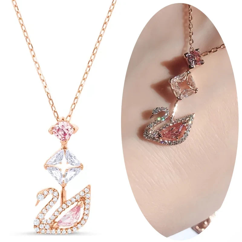 Pink Swan Necklace