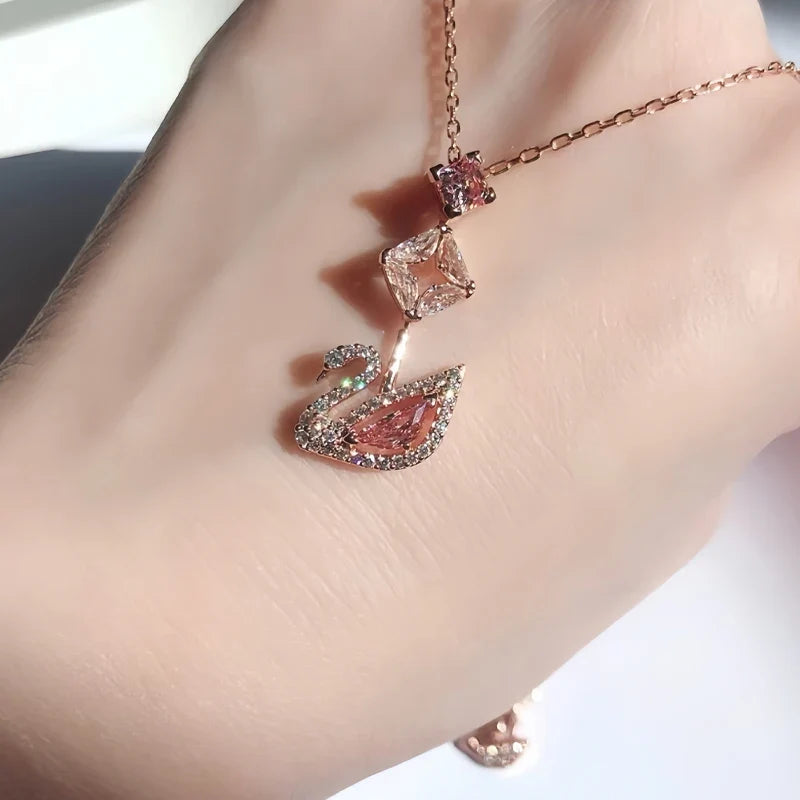 Pink Swan Necklace