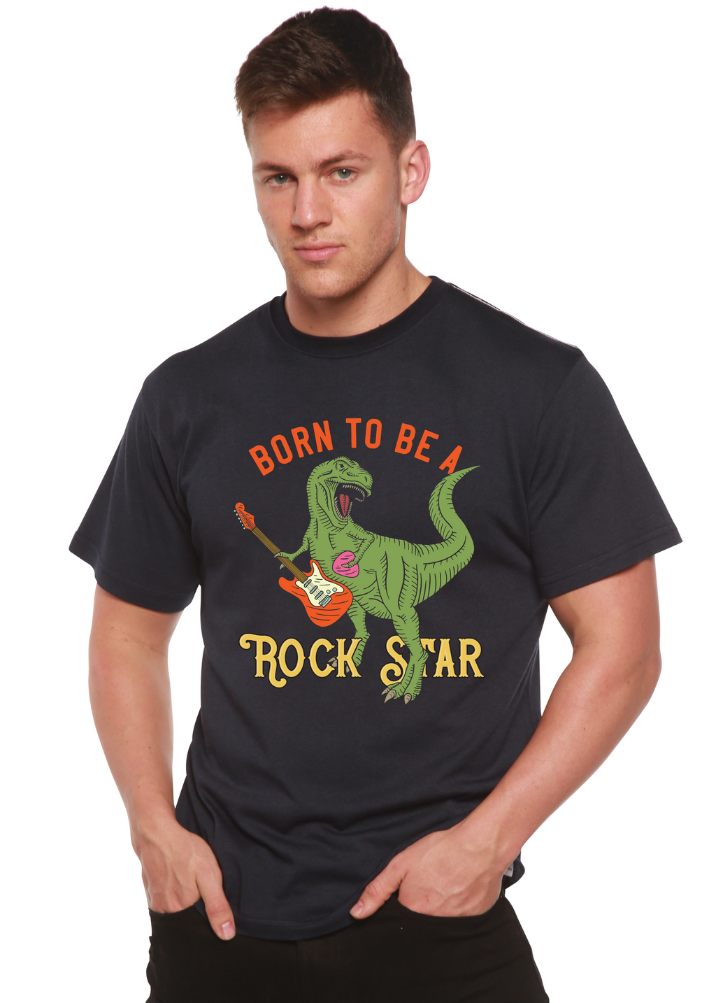 Born To Be A Rock Star Men's Bamboo Viscose/Organic Cotton Short Sleeve Graphic T-Shirt
