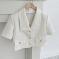 Short-Sleeve Cropped Blazer