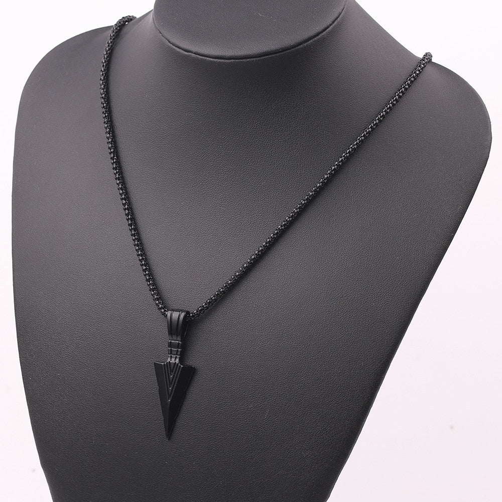 Black Rectangle Pendant Necklace