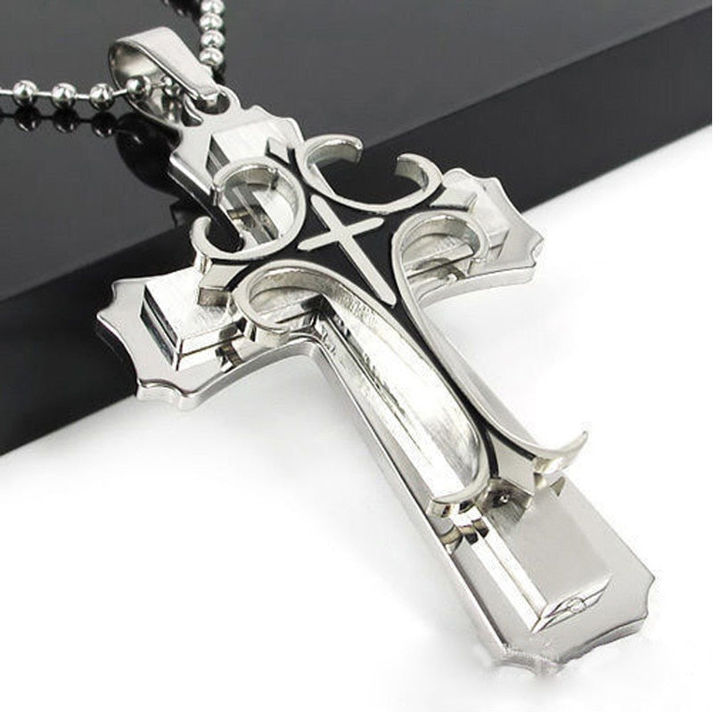 Black Rectangle Pendant Necklace