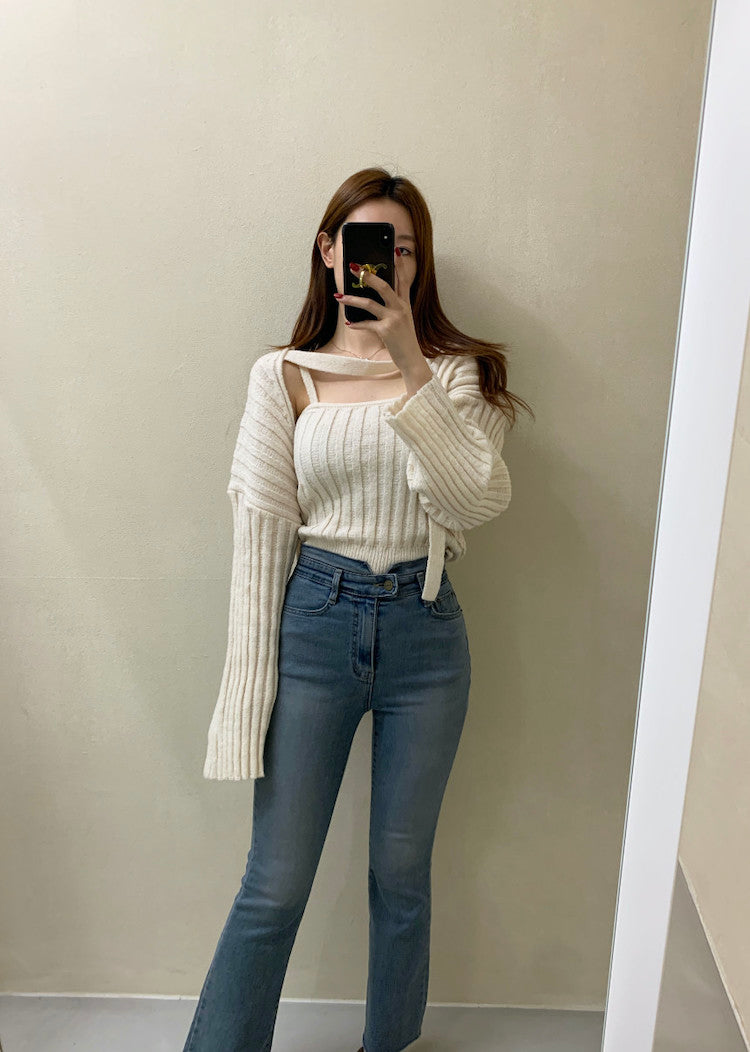Camisole and Knit Cardigan Set