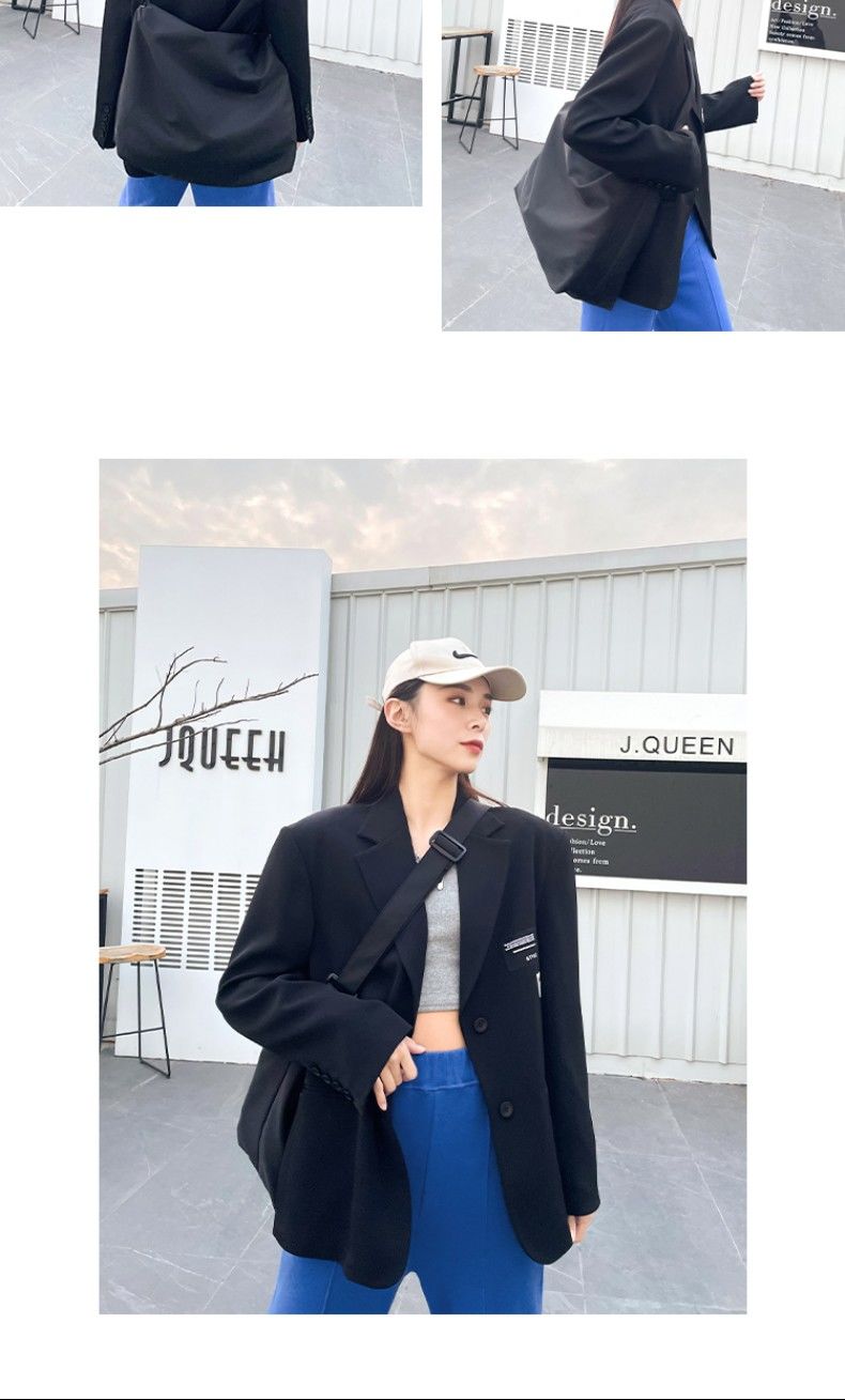 Oversized Wide-Shoulder Blazer