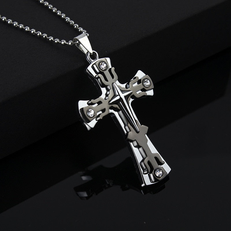 Black Rectangle Pendant Necklace