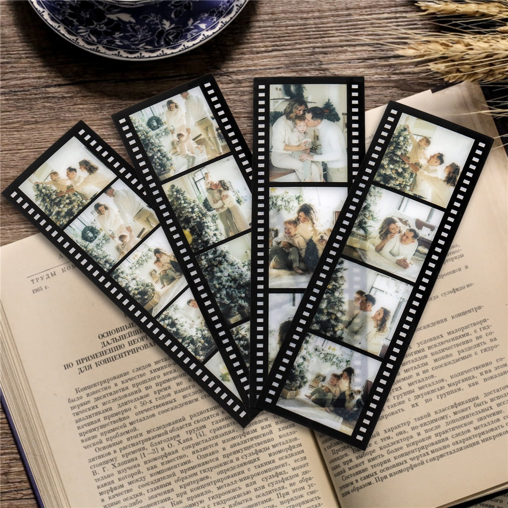 Personalized Film Roll Photo Bookmarks - 4 Pieces