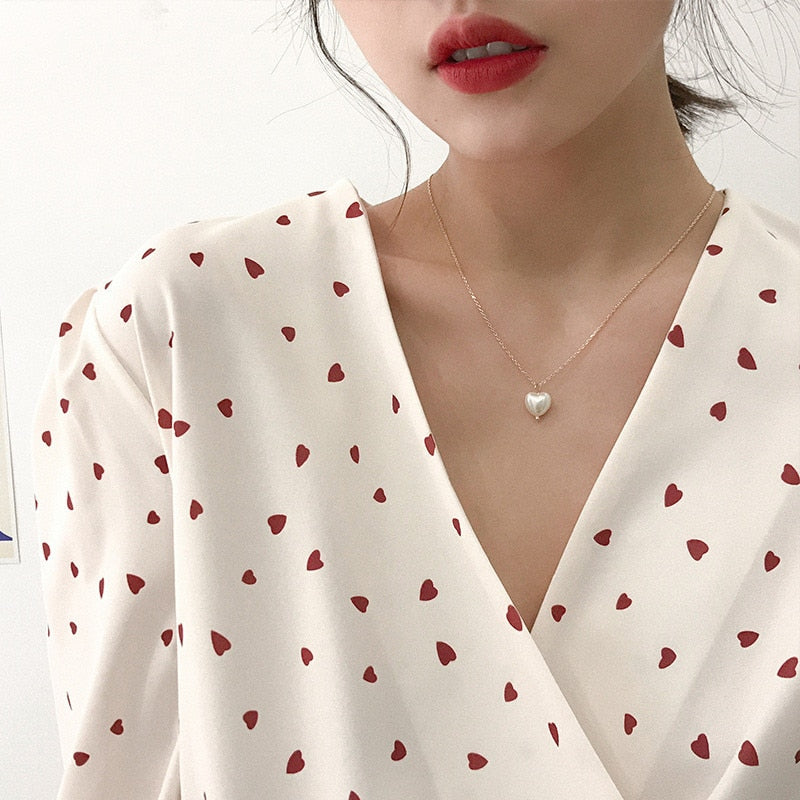 Beaded Pearl-Style Choker Necklace