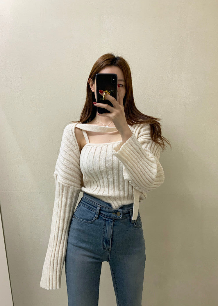 Camisole and Knit Cardigan Set