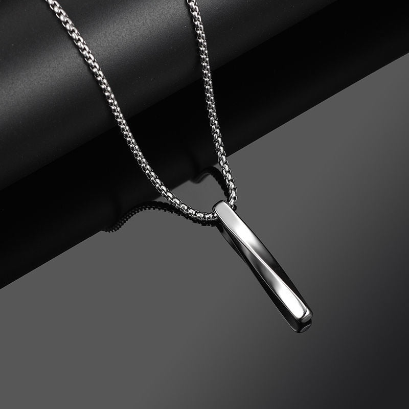 Black Rectangle Pendant Necklace