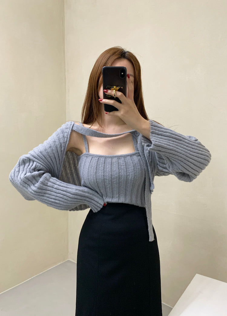 Camisole and Knit Cardigan Set