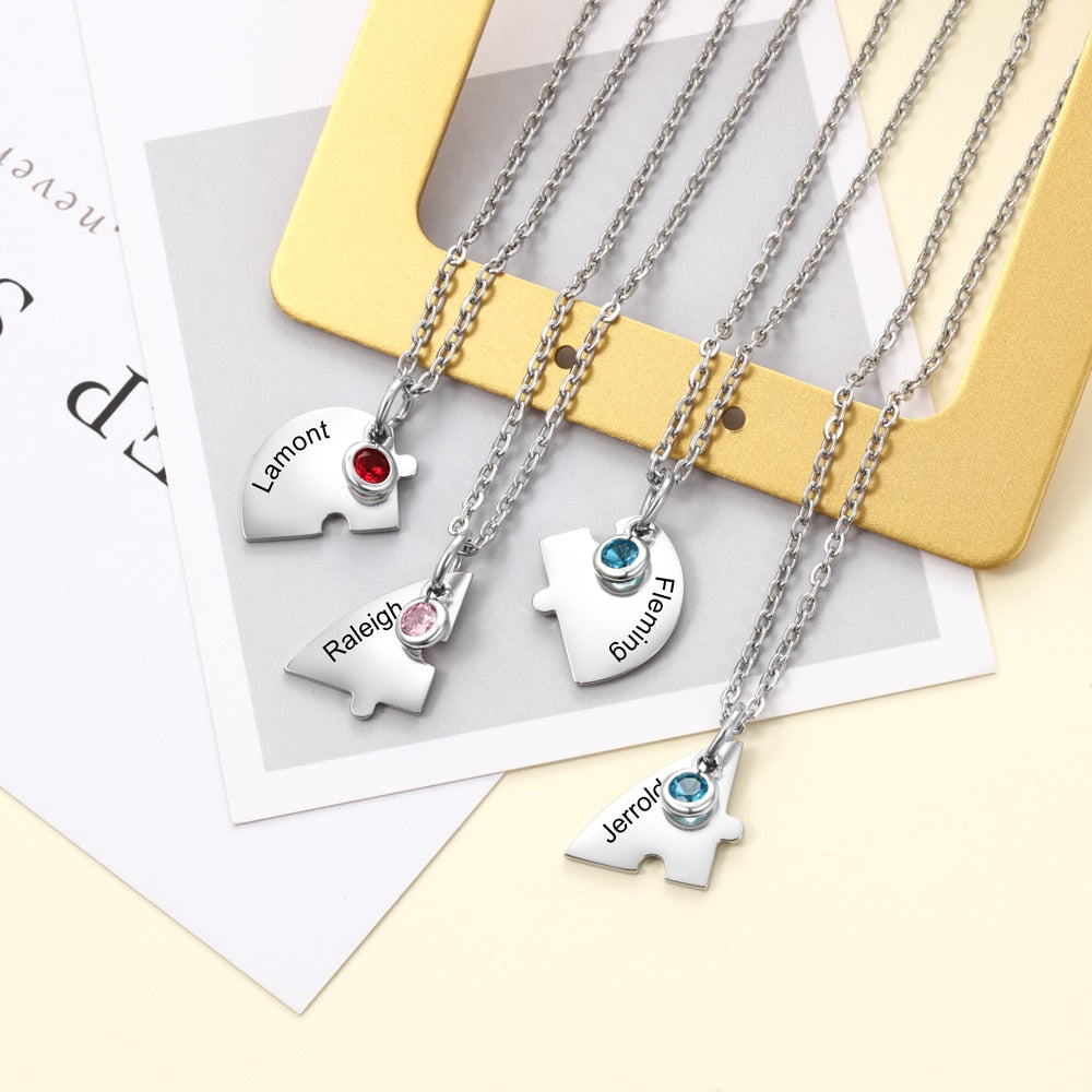 Four-Friend Heart Necklace