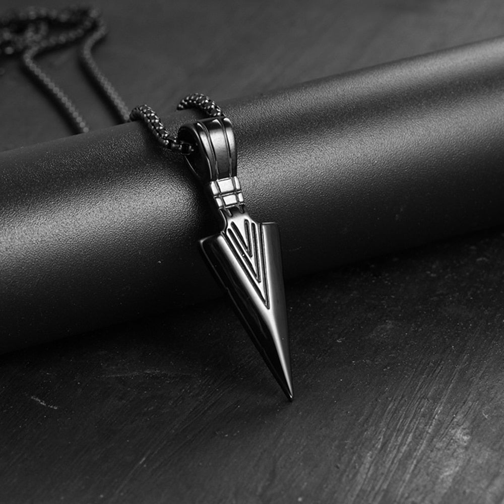 Black Rectangle Pendant Necklace
