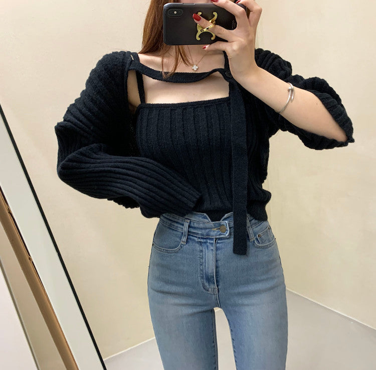 Camisole and Knit Cardigan Set
