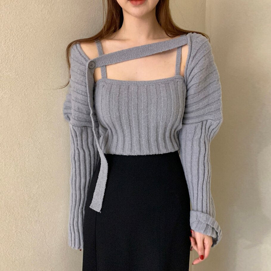 Camisole and Knit Cardigan Set
