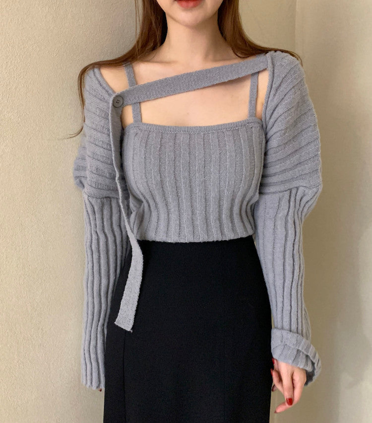 Camisole and Knit Cardigan Set
