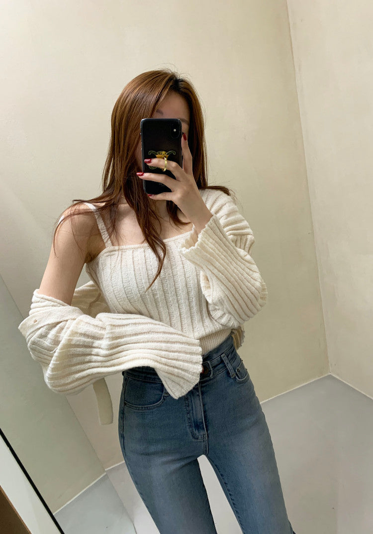 Camisole and Knit Cardigan Set