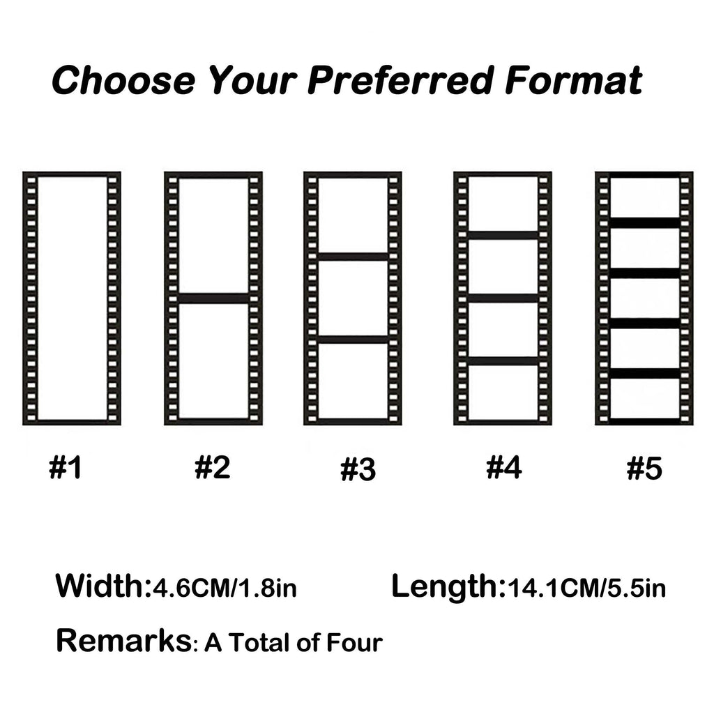 Personalized Film Roll Photo Bookmarks - 4 Pieces