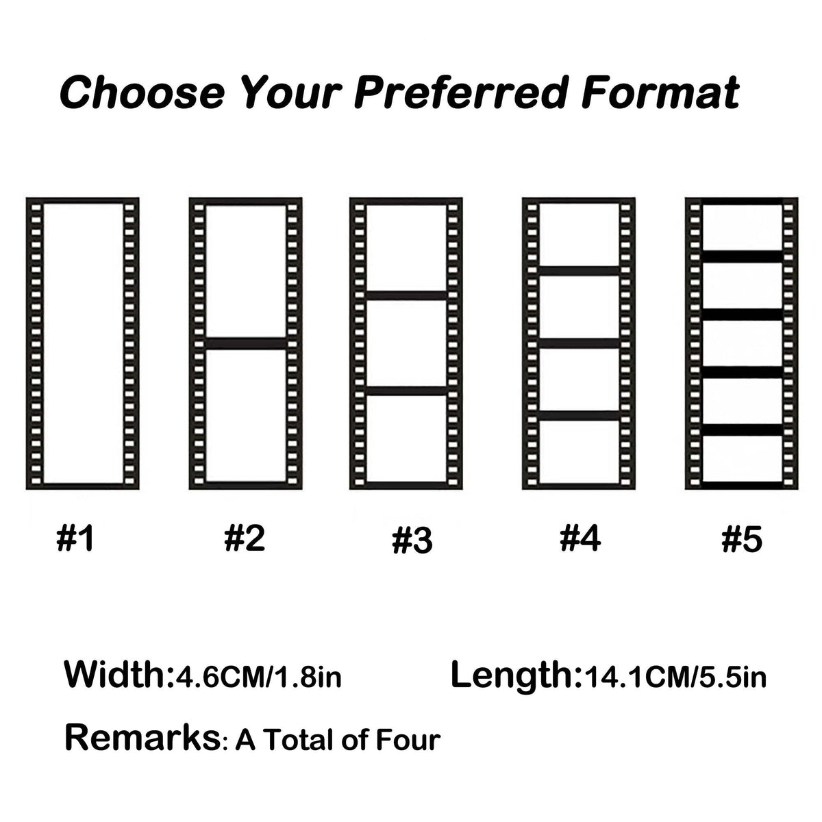 Personalized Film Roll Photo Bookmarks - 4 Pieces