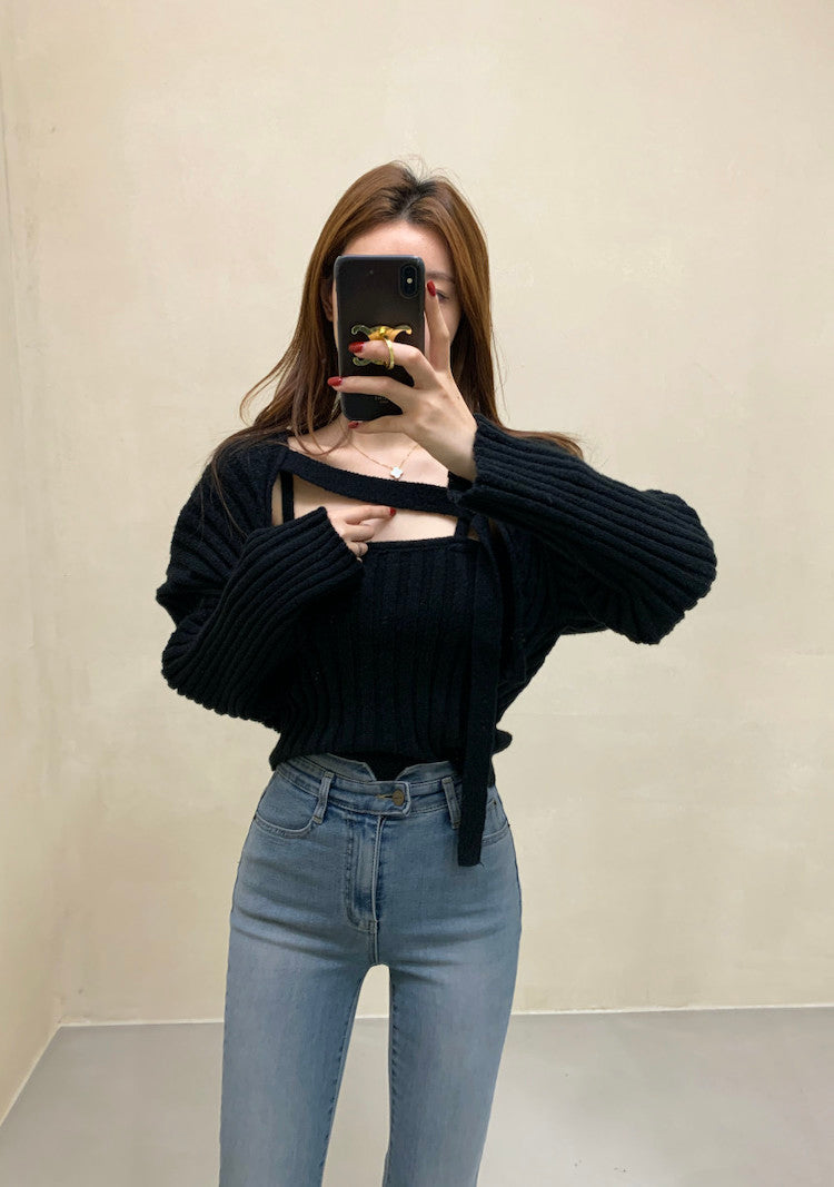 Camisole and Knit Cardigan Set
