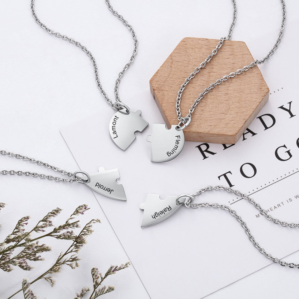 Four-Friend Heart Necklace