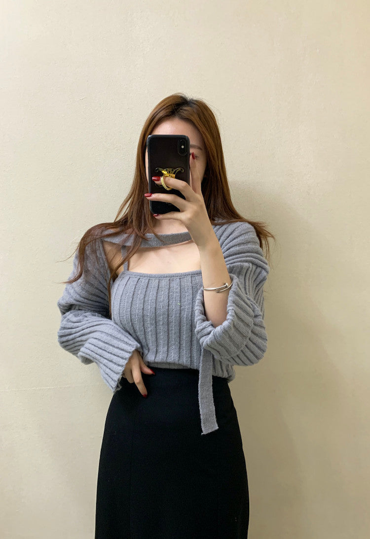 Camisole and Knit Cardigan Set