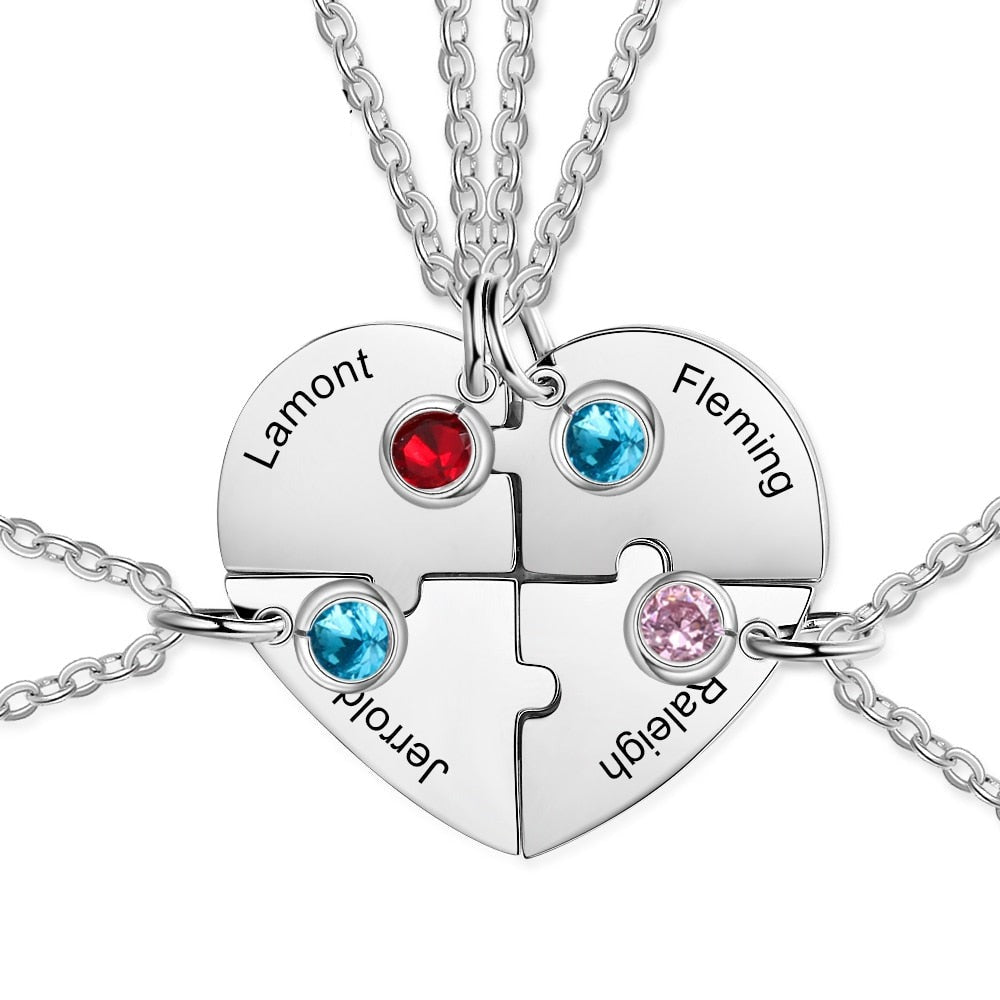 Four-Friend Heart Necklace