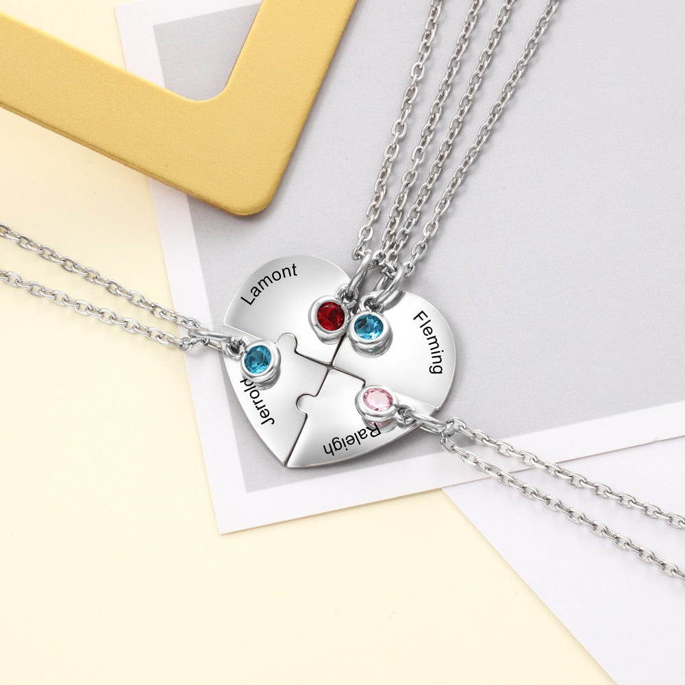 Four-Friend Heart Necklace