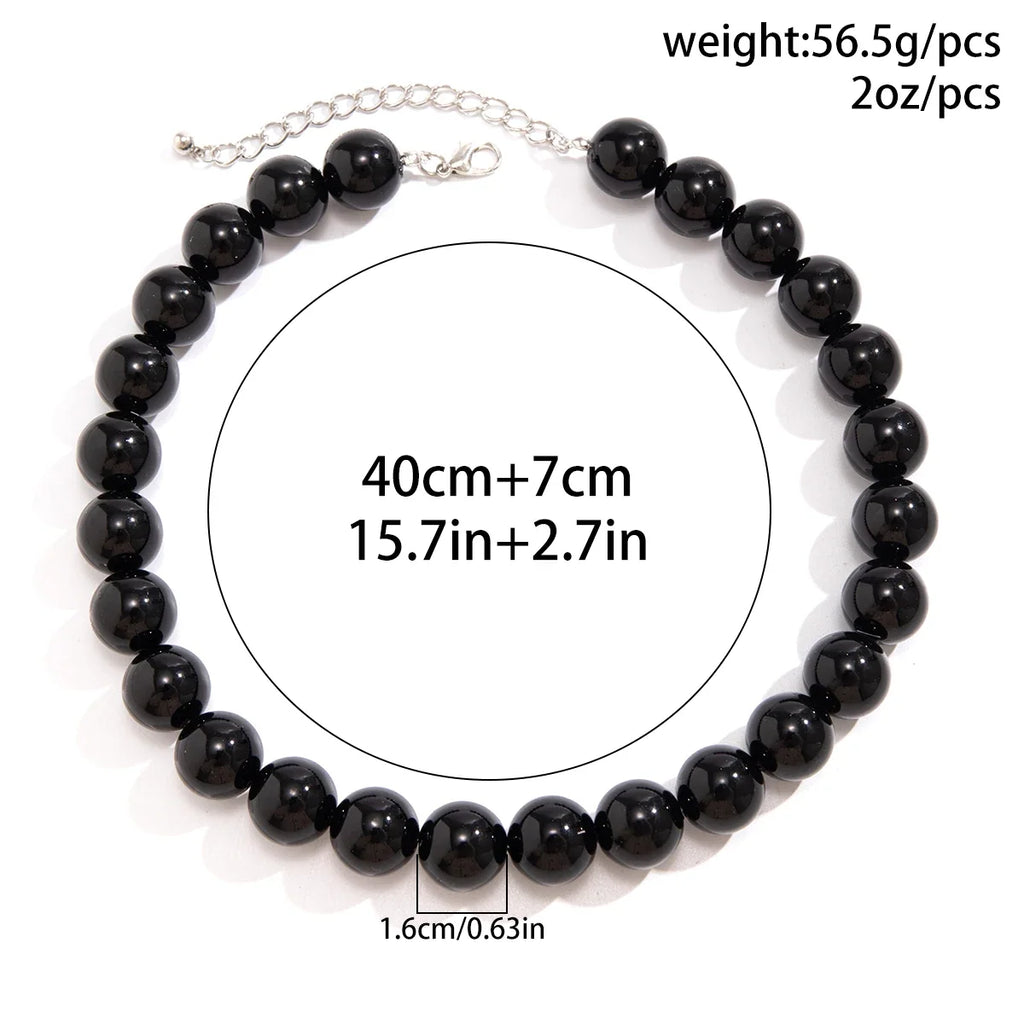 Black Acrylic Bead Necklace