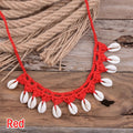 Shell Choker Necklace Natural Sea Cowrie Shell Rope Chain Choker Necklace