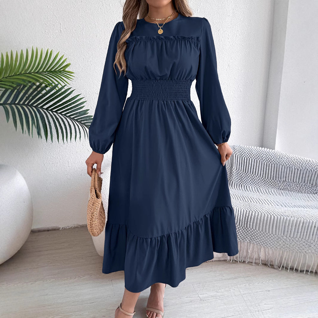 Ruffled Pleated A-Line Dress