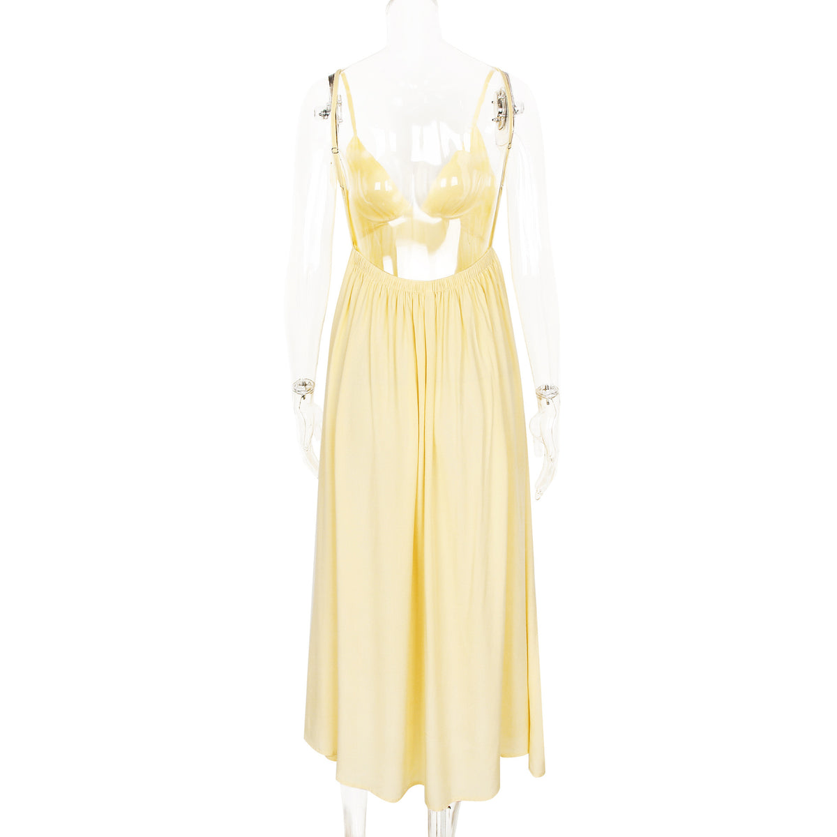 Backless V-Neck Vacation Dress