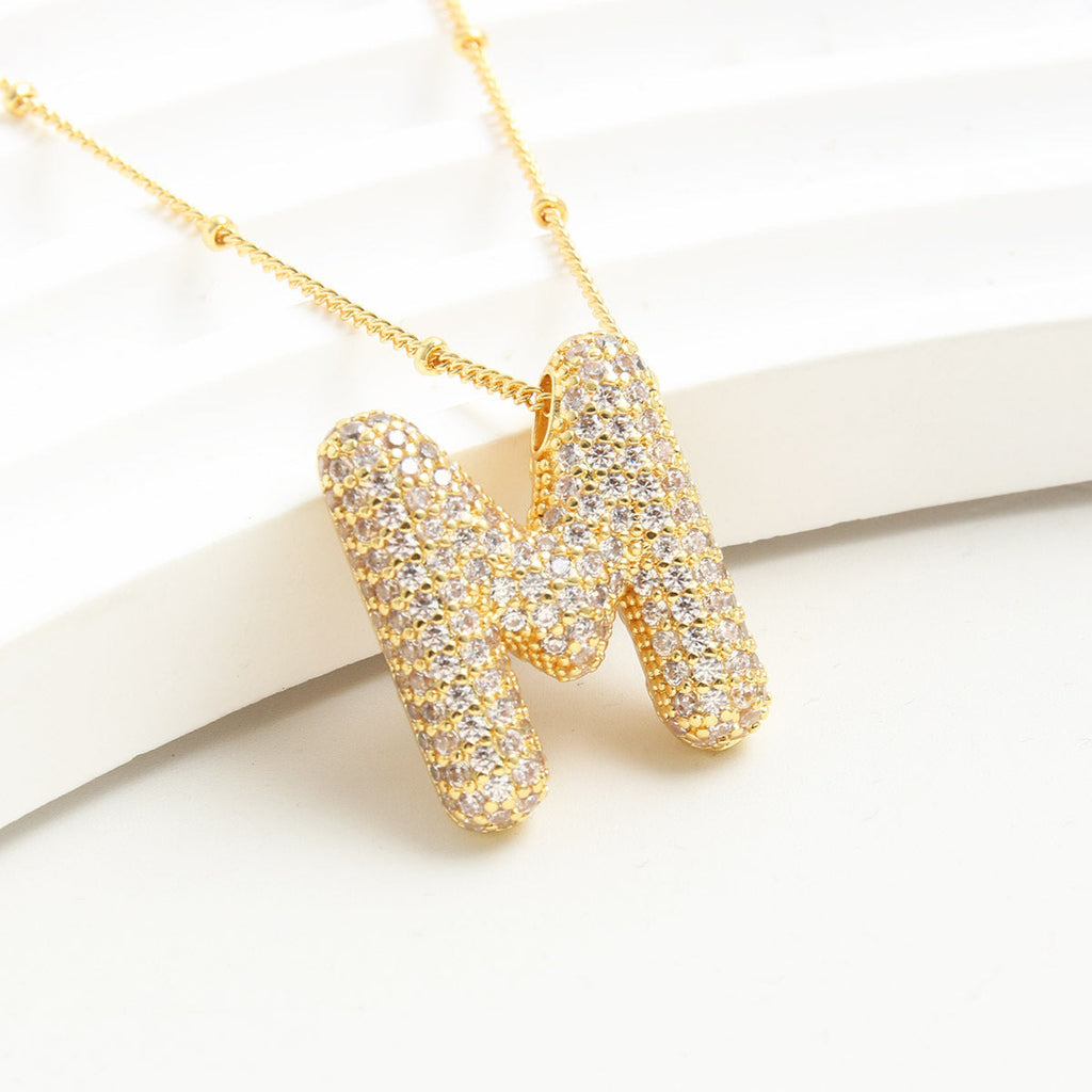 Bubble Initial Necklace