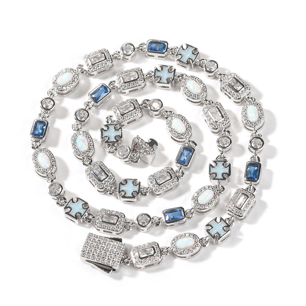 Blue Zircon-Inlay Chain Jewelry