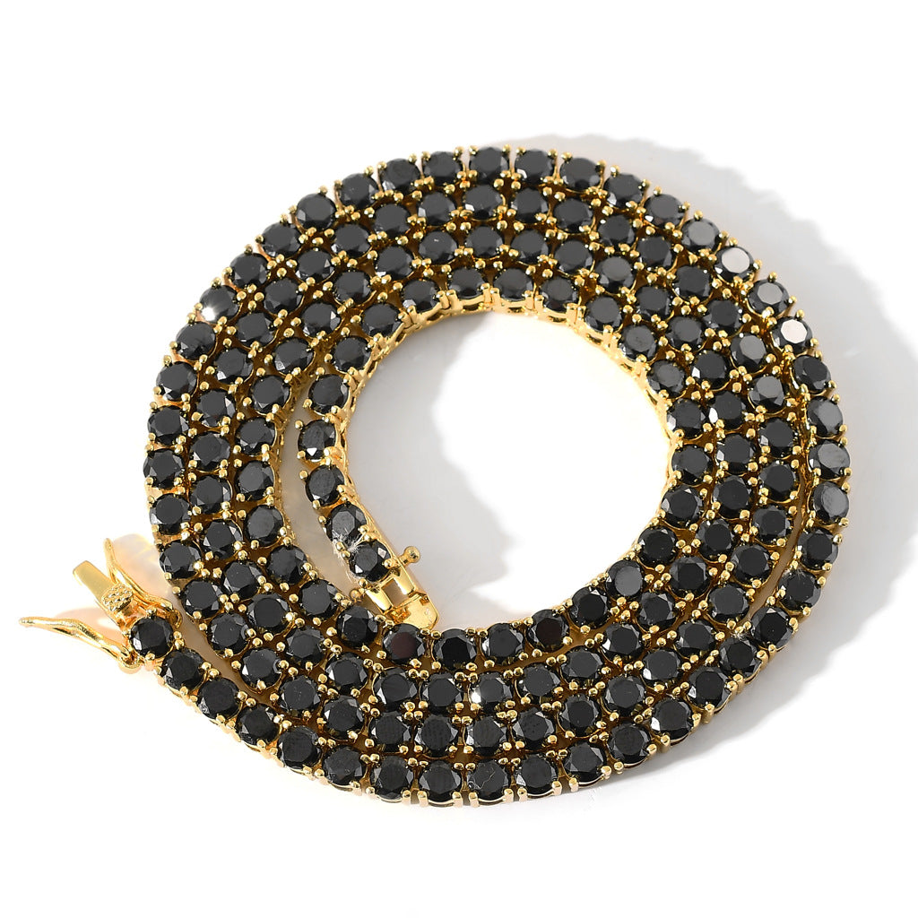 Black Stone Chain Necklace