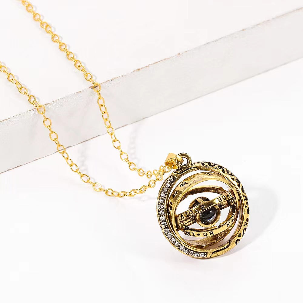 Rotating Astronomical Ball Photo Necklace