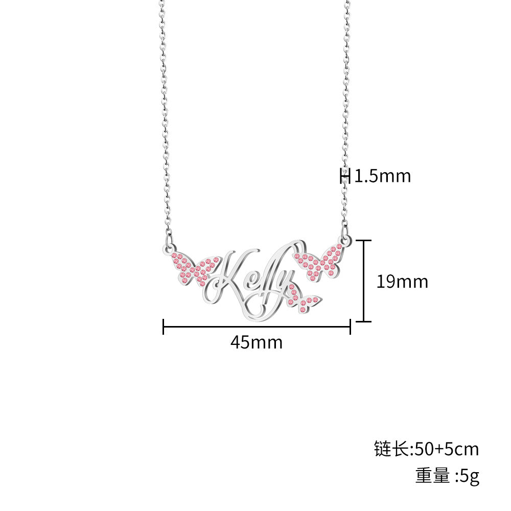 Personalized Butterfly Name Necklace