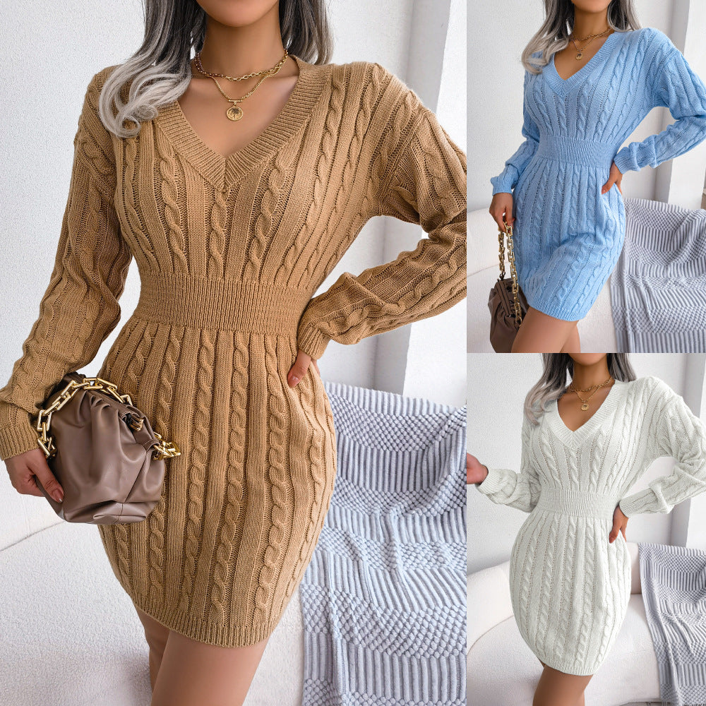 Twist-Waist Sweater Dress
