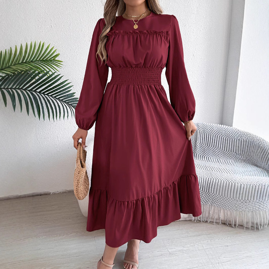 Ruffled Pleated A-Line Dress