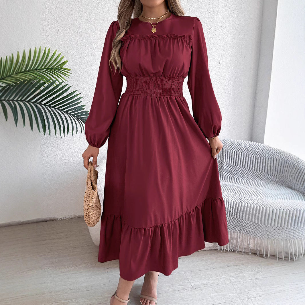 Ruffled Pleated A-Line Dress