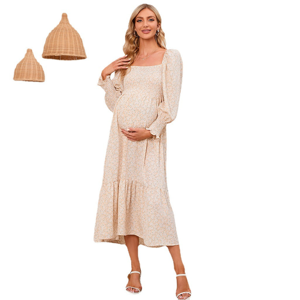 Floral Chiffon Maternity Dress