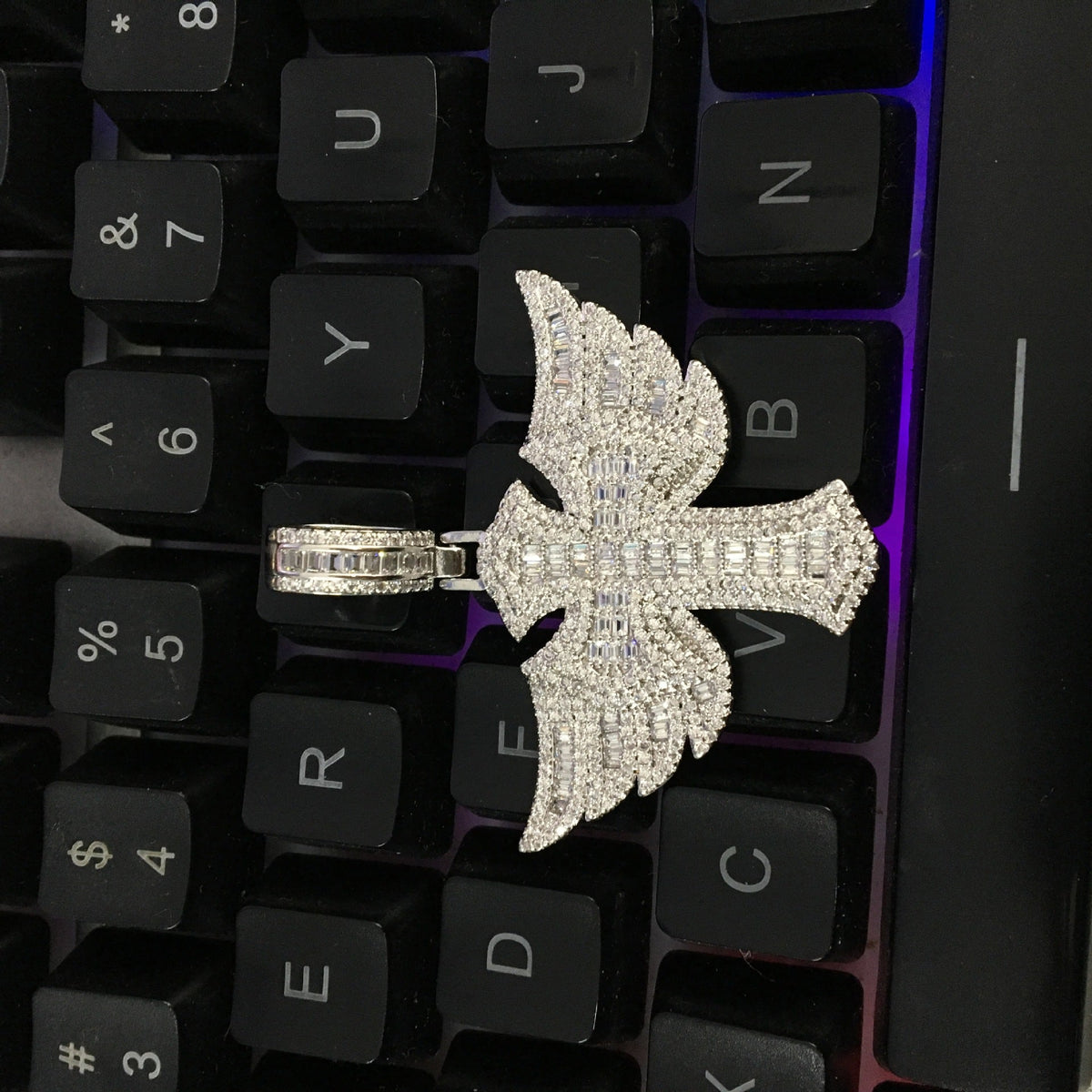 Angel Wings Cross Pendant Necklace