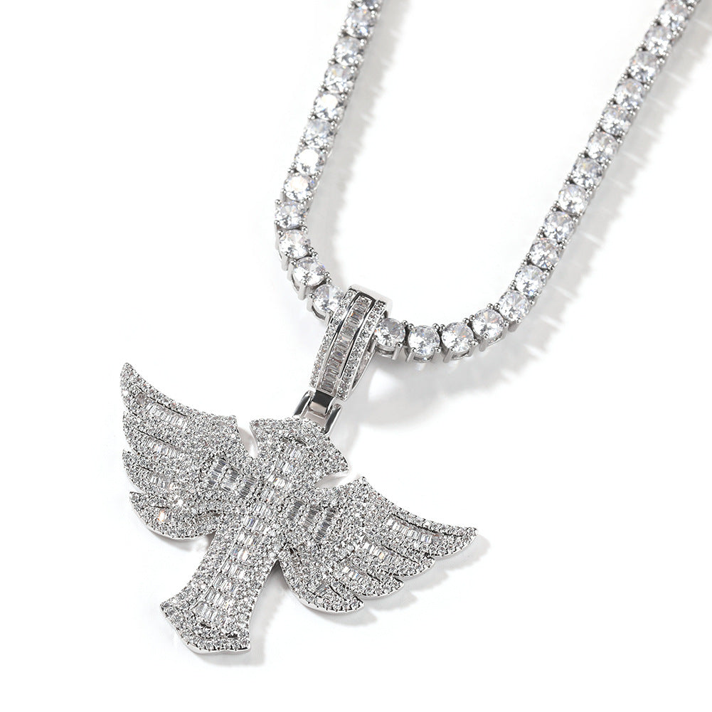 Angel Wings Cross Pendant Necklace