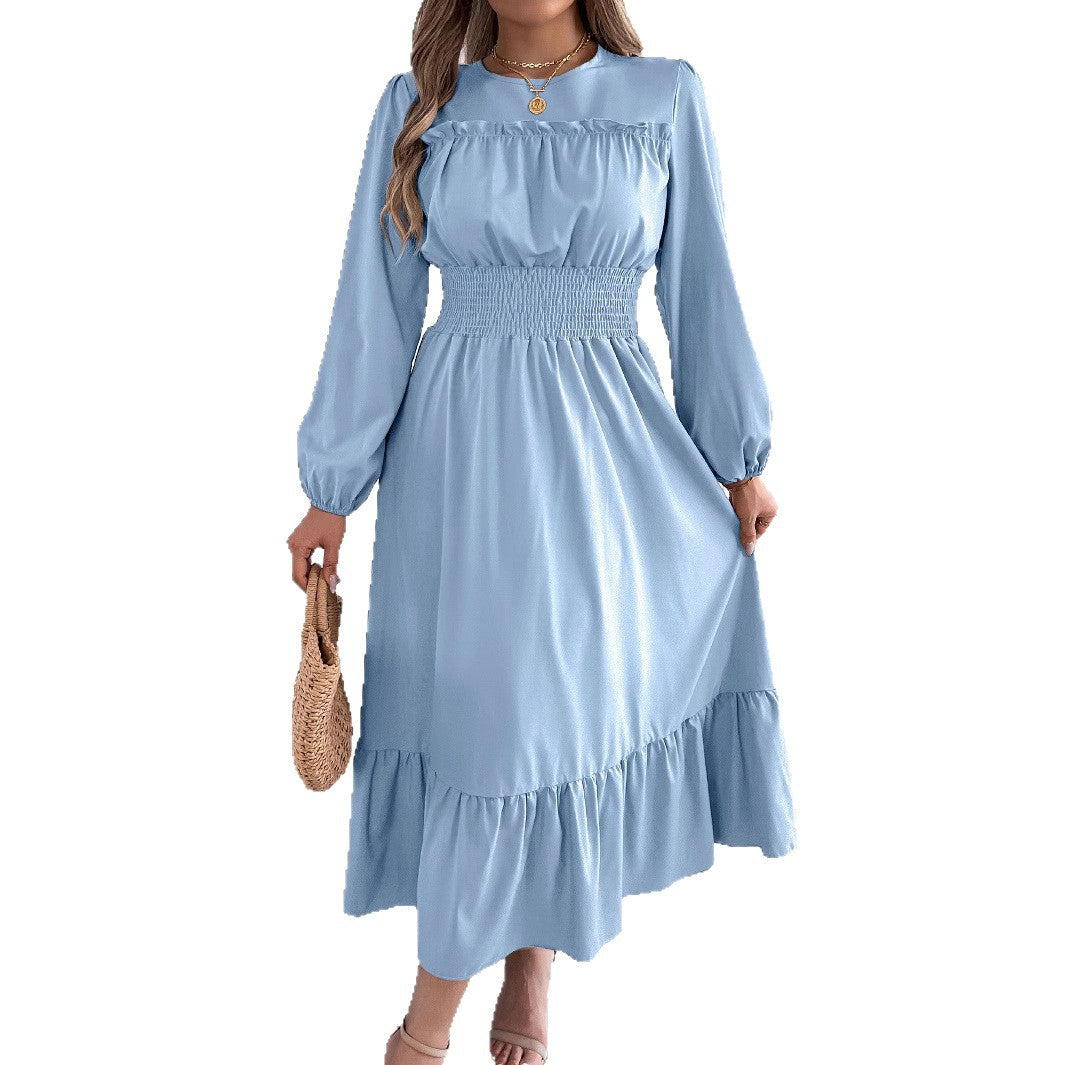 Ruffled Pleated A-Line Dress