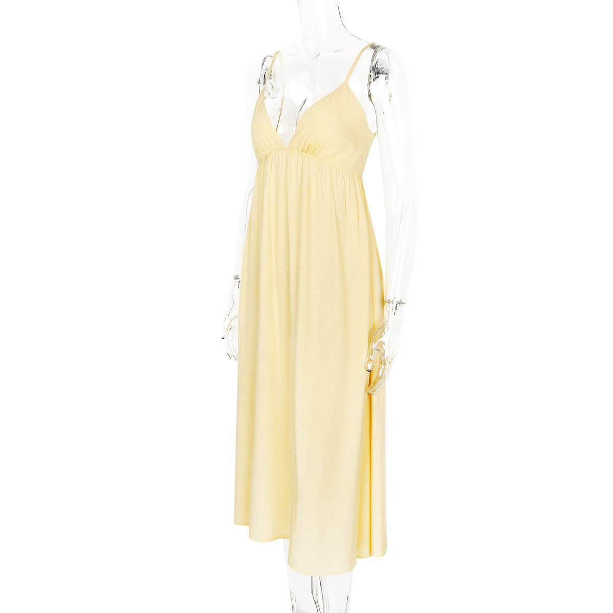 Backless V-Neck Vacation Dress