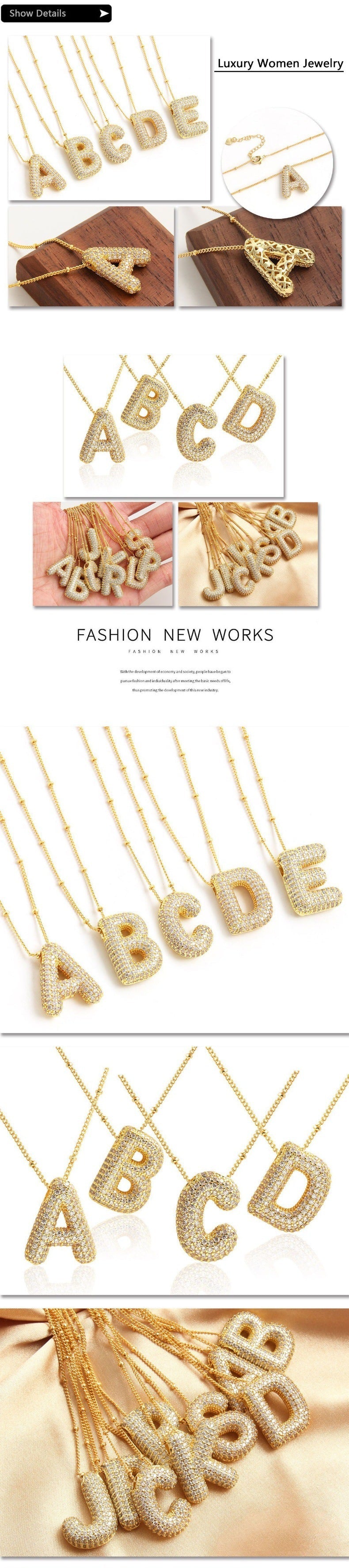 Bubble Initial Necklace