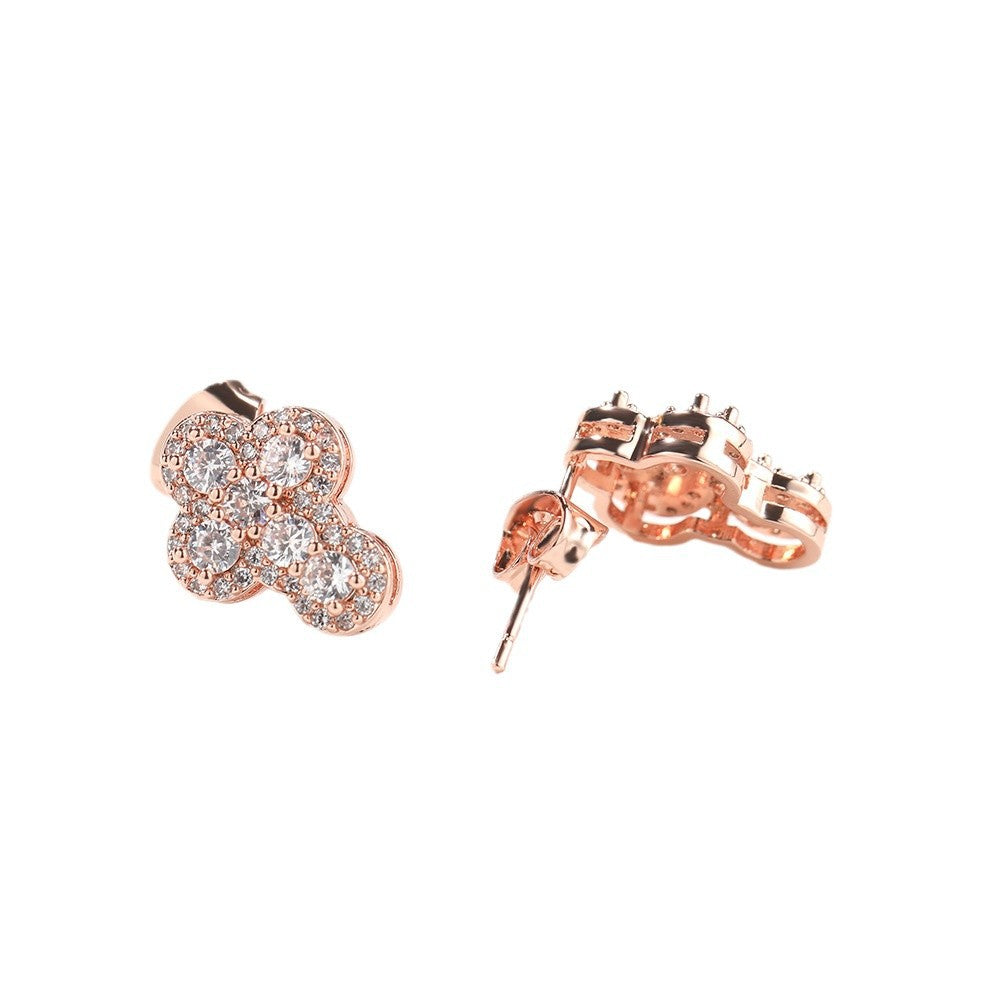 Cubic Zirconia Cross Stud Earrings