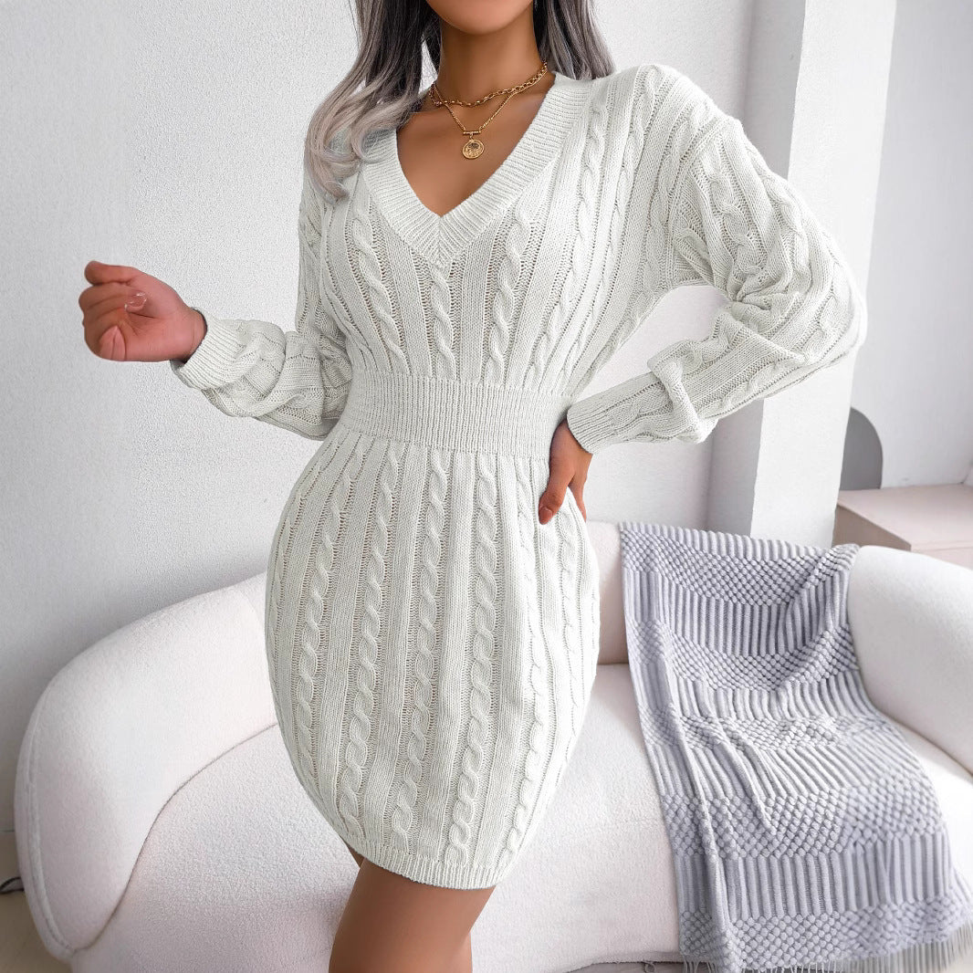 Twist-Waist Sweater Dress