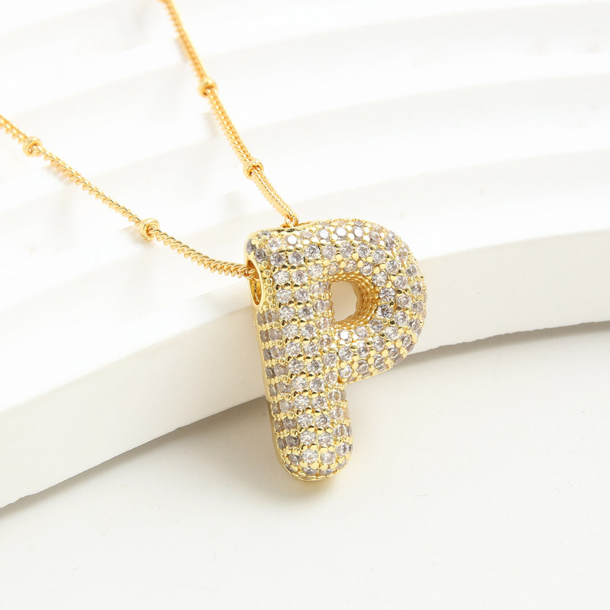 Bubble Initial Necklace