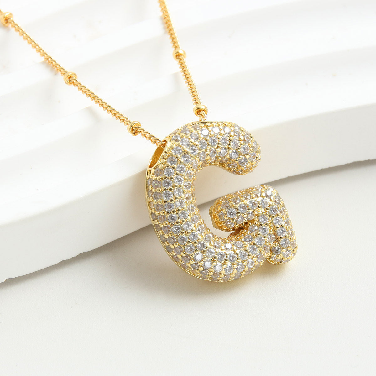 Bubble Initial Necklace