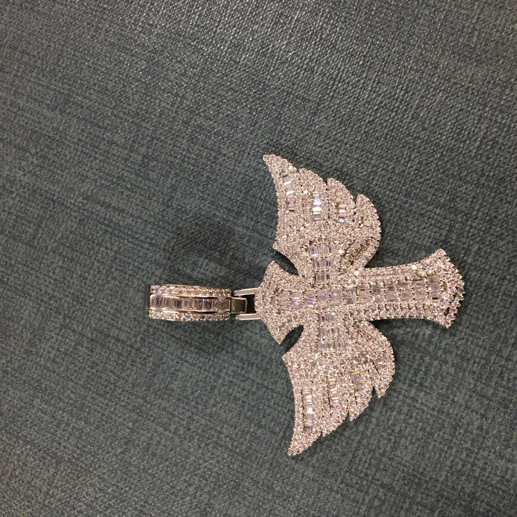 Angel Wings Cross Pendant Necklace